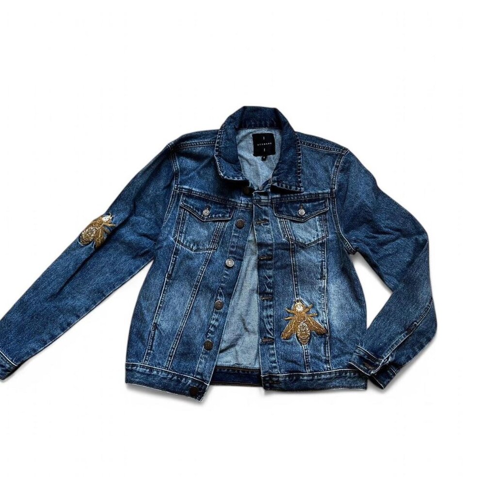 Denim Jacket with Embroidered Bees 🐝
